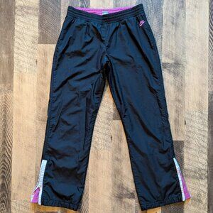 Nike Track Pants Medium Black Polyester Zip-Hems